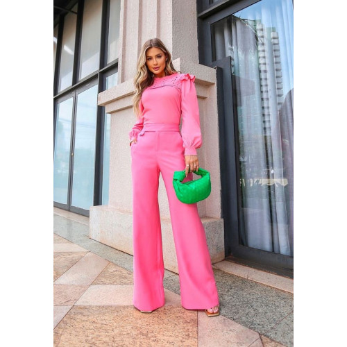 Blusa Malha Rosa Bebê Tamanho P