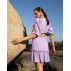 VESTIDO LILAS MANGA BORDADA T/P