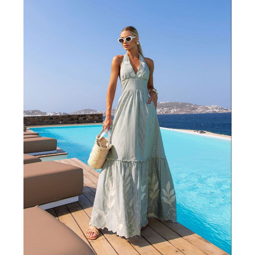 Vestido Stripes Bordado Listrado, Tamanho/ 40