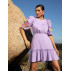VESTIDO LILAS MANGA BORDADA T/P